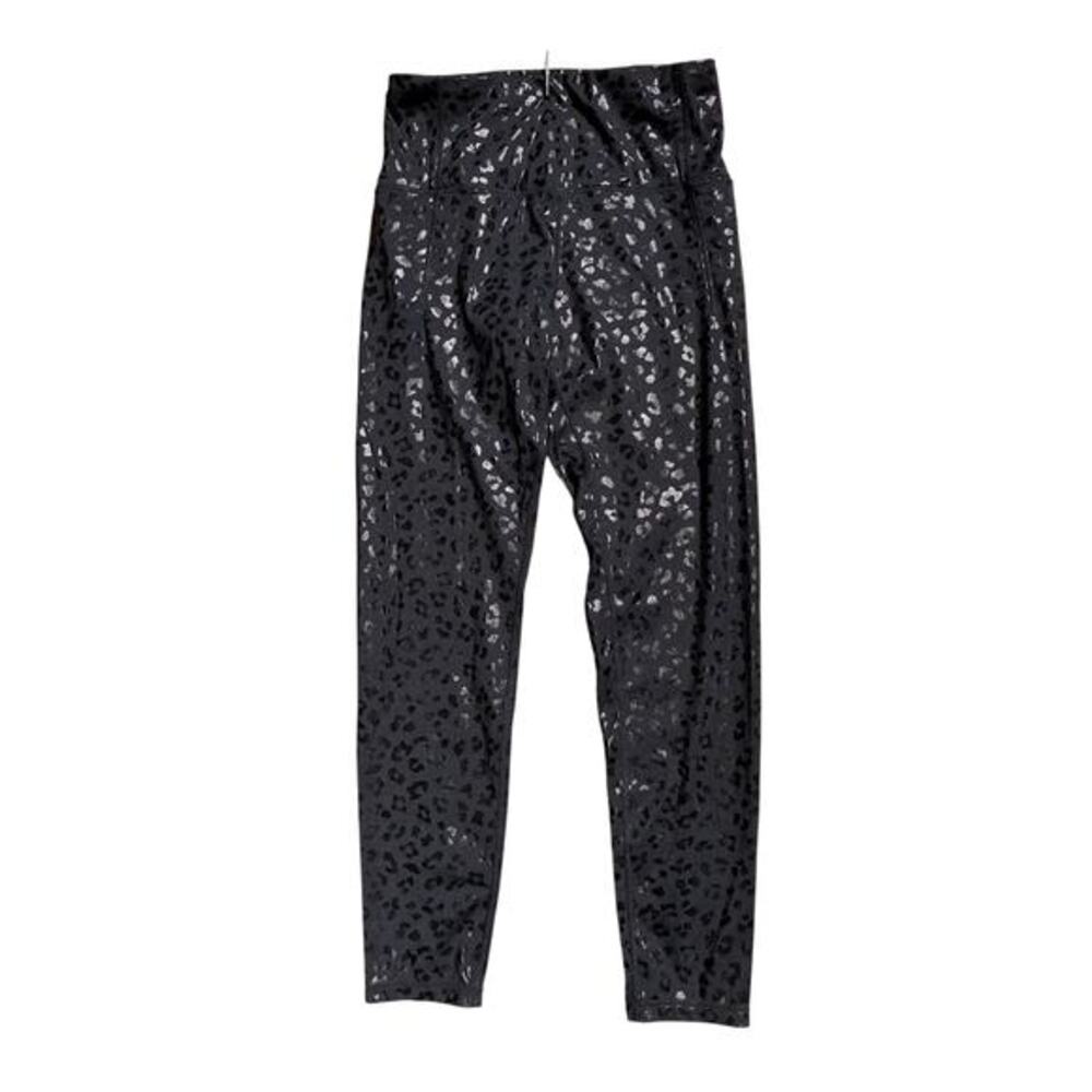 EUC High-Waist‎ Yoga Leggings Cheetah Print Black on Black Stretch Med
